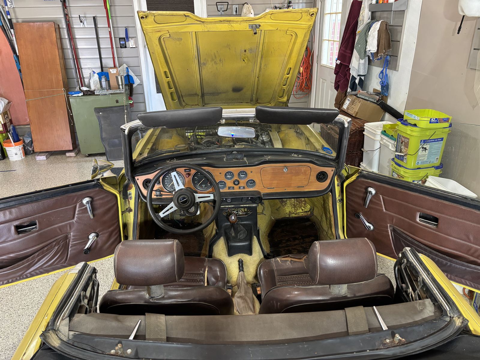 1974 Triumph TR6 interior.