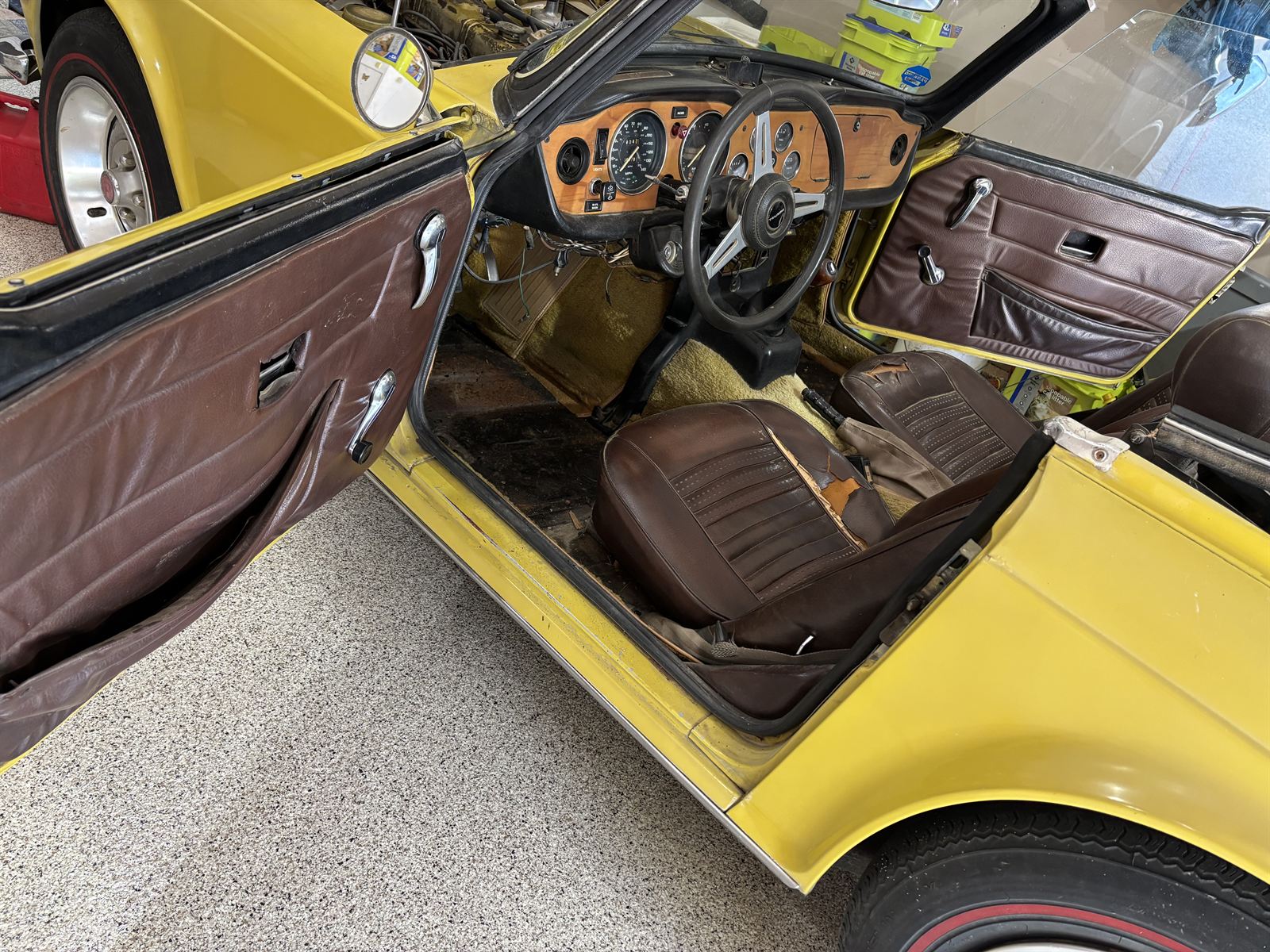 1974 Triumph TR6 interior.