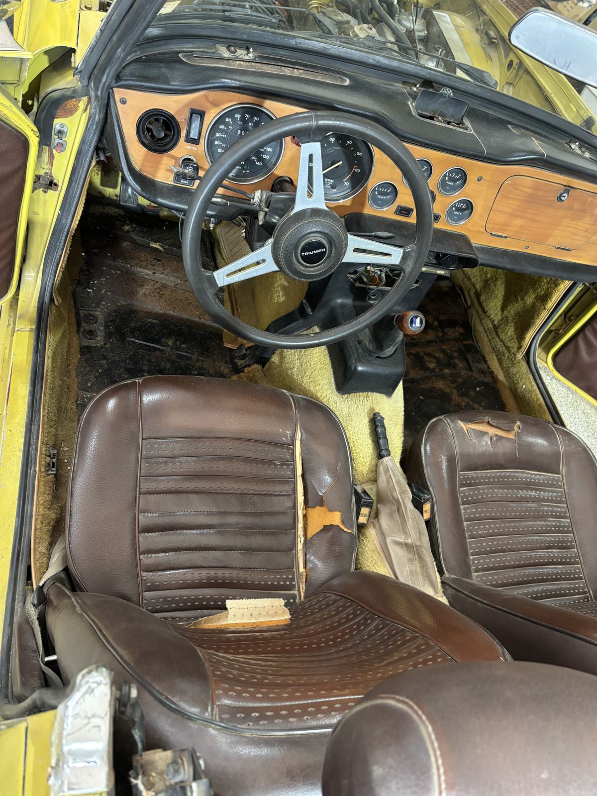 1974 Triumph TR6 interior.
