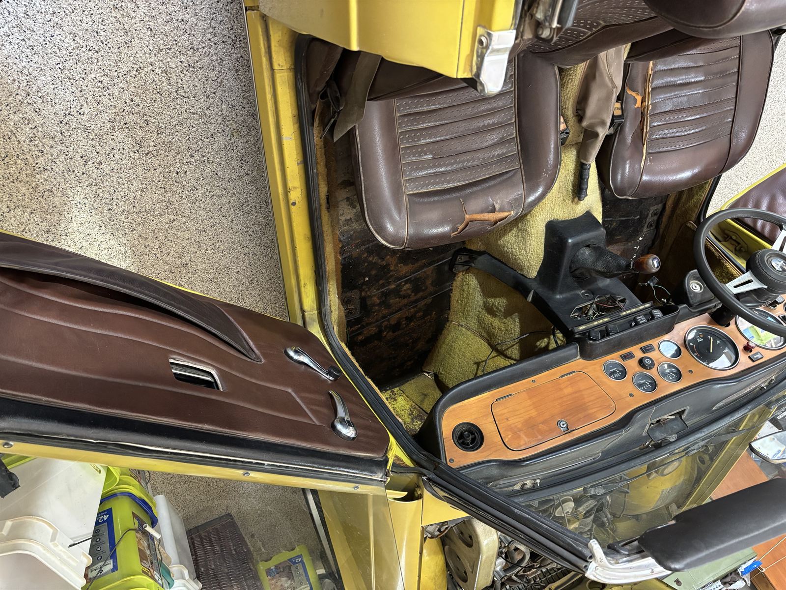 1974 Triumph TR6 interior.
