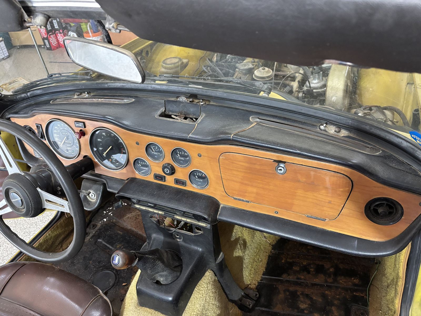 1974 Triumph TR6 interior.